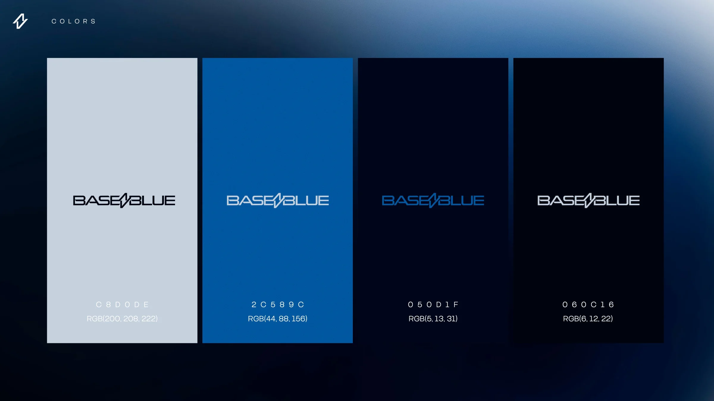Paleta de color de la marca BaseBlue Power