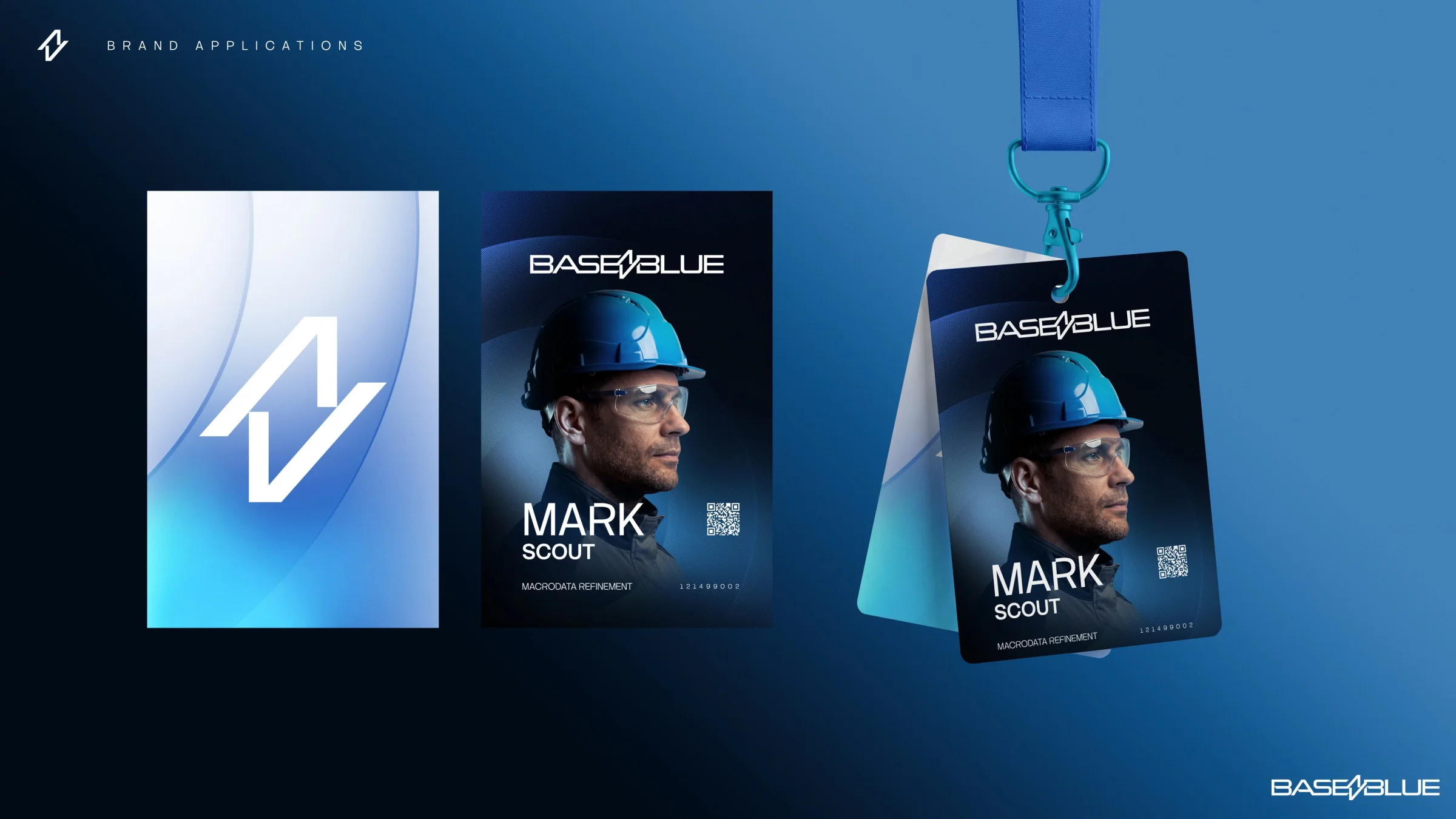 BaseBlue Power ID badges and printed brand applications