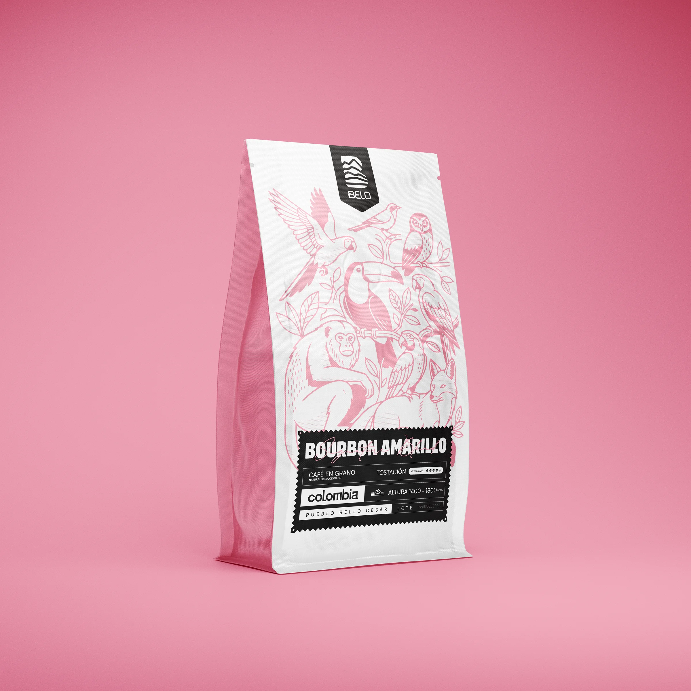 Belo Specialty Coffee · bolsa rosa frente